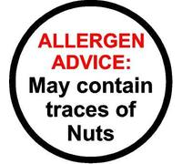 Allergen advice food ingredients catering May contain nuts 30mm Safety label sign - Self adhesive sticker… (960)