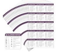 Allergen Labels, 450 pcs Allergen Stickers, Food Allergy Labels Stickers | 5 x 5 cm Warning Label for Commercial, Kitchens, Catering, Outlets