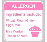 Allergen Labels for Cakes,1.5 inch 300pcs Pink Allergen Labels for Cake,Food Allergy Stickers Baking