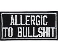 ALLERGIC to Bullshit reaction Biker Heavy Metal Rockabilly Patch Aufnäher Aufbügler