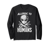 Allergic to Humans Funny Alien Long Sleeve T-Shirt