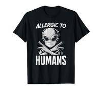 Allergic to Humans Funny Alien T-Shirt