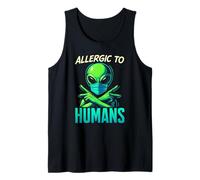 Allergic to Humans Funny Alien Tank Top