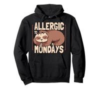 Allergic To Mondays Cute Sleeping Napping Lazy Sloth Pullover Hoodie