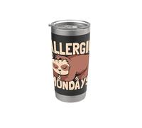 Allergic to Mondays Cute Sleeping Napping Lazy Sloth Stainless Steel Insulated Tumbler