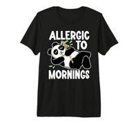 Allergic to Mornings Cute Sleeping Panda Premium T-Shirt