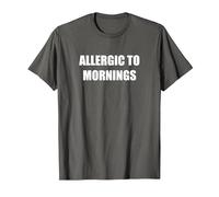 Allergic to Mornings T-Shirt, Men, Asphalt, L