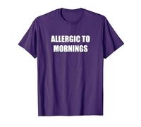 Allergic to Mornings T-Shirt, Men, Purple, L