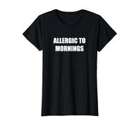 Allergic to Mornings T-Shirt, Women, Black, L