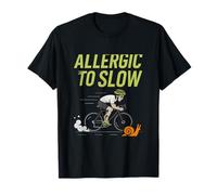 Allergic to Slow Road Cycling Funny Snail Design T-Shirt