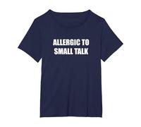 Allergic to Small Talk T-Shirt, Women's Plus, Navy, 5X