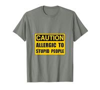 Allergic to Stupid People Funny T-Shirt T-Shirt, Men, Olive Heather, 3X-Large