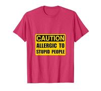 Allergic to Stupid People Funny T-Shirt T-Shirt, Men, Red Heather, Medium