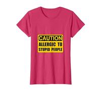 Allergic to Stupid People Funny T-Shirt T-Shirt, Women, Red Heather, Medium