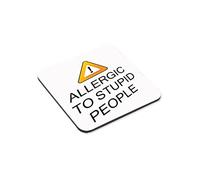Allergic to Stupid People Mug & Coaster Birthday Christmas Novelty Tea Gift Set