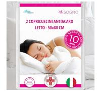 Allergosystem Set of 2 Anti-Dust Mite Pillow Covers, 50 x 80 cm, Polyester