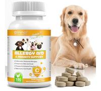Allergy Aid For Dogs,180 Pcs Allergy Tablets for Dogs,Improves Skin and Coat-Alleviates Seasonal Allergies-Supports Immune Function-Maintains Gut Health