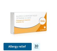 Allergy & Hayfever Relief Cetirizine 30 Tablets