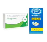 Allergy & Hayfever Relief Loratadine and Optrex Eye drops bundle 30 Tablet