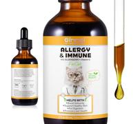 Allergy Relief for Cats, Cat Itch and Immune Drops, Naturally Support Skin Allergy Treatment, Effective Seasonal Allergy Relief, Liquid Form (2 fl.oz)