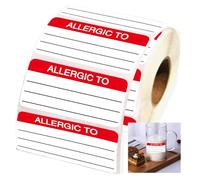 Allergy Warnings Stickers Allergic to Stickers Medical Labels - Fluorescent Red Allergen Warning Stickers Food Rotation Labels Adhesive Allergies Sticker for Grocery Stores, Food Packaging 300 Pcs