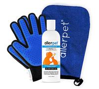 Allerpet Cat Dander Remover w/Free Pair of Grooming Gloves and Mitt - Effective Cat Dander Reduction, Anti Allergen Solution Made in USA - (12oz)