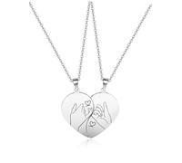 AllerPierce Friendship Necklaces for 2, Best Friends Matching Heart Necklaces for Girls BFF Friendship Jewellery Gift for Women Best Friend Bestie Graduation Birthday Christmas Anniversary