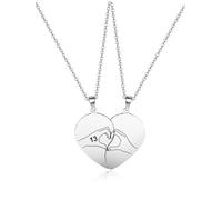 AllerPierce Friendship Necklaces for 2, Best Friends Matching Heart Necklaces for Girls BFF Friendship Jewellery Gift for Women Best Friend Bestie Graduation Birthday Christmas Anniversary