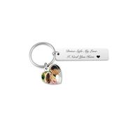 AllerPierce Personalised Heart Keychain Keyring for Wome Men Custom Photo Keyring Drive Safe Stainless Steel Key chain Personalised Gift for Mum Dad Girlfriend Boyfriend Husband Birthday Christmas