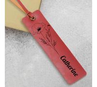 AllerPierce Personalised Leather Bookmark Gifts for Women Men, Custom Bookmark with Birth Month Flower, Personalised Book Mark Gifts for Teachers Book Lover Mum Friends Birthday Graduation Christmas