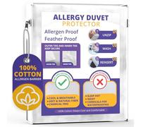 Allersoft| All Cotton Dust, Pet Dander, Feather, Pollen & Allergy Control Duvet Protector (112x98)