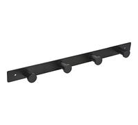 ALLES IM GRIFF Aino Coat Rack with 4 Round Coat Hooks Width 345 mm Wall Hooks for Screwing on Coat Hooks Matt Steel Black