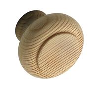 ALLES IM GRIFF Hylas Cabinet Knob Diameter 40 mm Robust Wooden Door Knob Depth 25 mm Raw Spruce