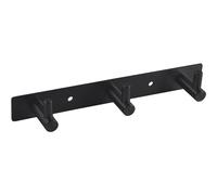 ALLES IM GRIFF Linosa Coat Rack with 3 Coat Hooks, Width 195 mm, Wall Hooks for Screwing on, Coat Hooks Wall, Matt Steel Black