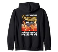 Alles Was Ich Will Sind German Shepherd Dogs 3 People Fun Zip Hoodie