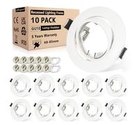 Allesgute 10x Recessed Ceiling Lights Mounting Frame Round Matte White Downlights for Ceiling 360° Tilt Swivel LED Spotlight Fitting 240V incl. GU10 Socket, Cutout Hole: 68-85mm, No Bulbs