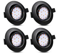 Allesgute 4X 5W Downlights for Ceiling Ultra Thin Recessed Lights 3000K | Round Matt Black Recessed Down Lights Warm White 240V, Cutout Ø72-80mm