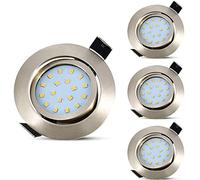 Allesgute 4X 5W LED Recessed Ceiling Lights Ultra Slim Downlights for Ceiling Round Brushed Chrome LED Down Lights 240V Warm White 3000K