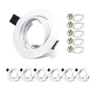 Allesgute 6X Modern LED Downlights for Ceiling 30° Tilt Recessed Ceiling Lights Round Matte White Spotlights Fittings with GU10 Lamp Holder 240V, Outer Diameter: 90 mm, Cut-Out Hole Size: 68-80mm