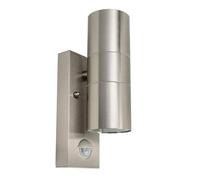 Allesgute Outside Wall Lights Mains Powered PIR Motion Sensor IP44 Up Down Outdoor Wall Lights Stainless Steel 240V for Patio Front Door Porch, No Bulbs