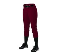 Alleson Athletic Fastpitch Softball Pants for Women. Low Rise Double Knit Maroon Softball Pants with Belt Loop (Style 605PBW) X-Large