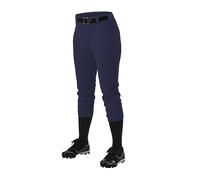 Alleson Athletic Fastpitch Softball Pants for Women. Low Rise Double Knit Navy Softball Pants with Belt Loop (Style 605PBW) Small