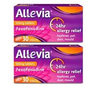 Allevia Allergy 2 x 30 Tablets Packs (60 Tabs), 120Mg Fexofenadine, 24hr Relief
