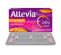 Allevia Hayfever Allergy Tablets, Prescription Strength 120 mg Fexofenadine, 24hr Relief Acts Within 1 Hour, Including Sneezing, Watery Eyes, Itchy and Runny Nose, 7 Tablets