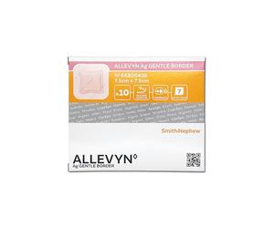 Allevyn AG Gentle Border 7.5cm x 7.5cm | Antimicrobial Foam Dressing with Silver | Comfortable and Secure Wound Care