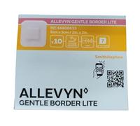 ALLEVYN Gentle Border Lite: Advanced 5cm x 5cm Silicone Gel Adhesive Hydrocellular Dressings - Pack of 10