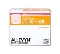 ALLEVYN Gentle Border Lite: Advanced 5cm x 5cm Silicone Gel Adhesive Hydrocellular Dressings - Pack of 10