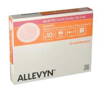 ALLEVYN Gentle Border Lite Oval 15.2cm x 13.1cm Soft Adhesive Silicone Foam Dressing, Pack of 10