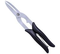ALLEX Tin Snips for Cutting Metal Sheet 9.5 Inch, Japanese Steel Heavy Duty Metal Cutter Spring Loaded, Made in Japan, Curved Blade/Curve Cut, Black
