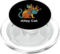 Alley Cat Bowling Graphic | Geometric Feline Bowler PopSockets PopGrip for MagSafe